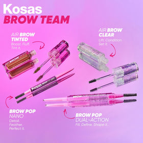 Kosas Air Brow before-and-after close-up reveals natural-looking fullness.