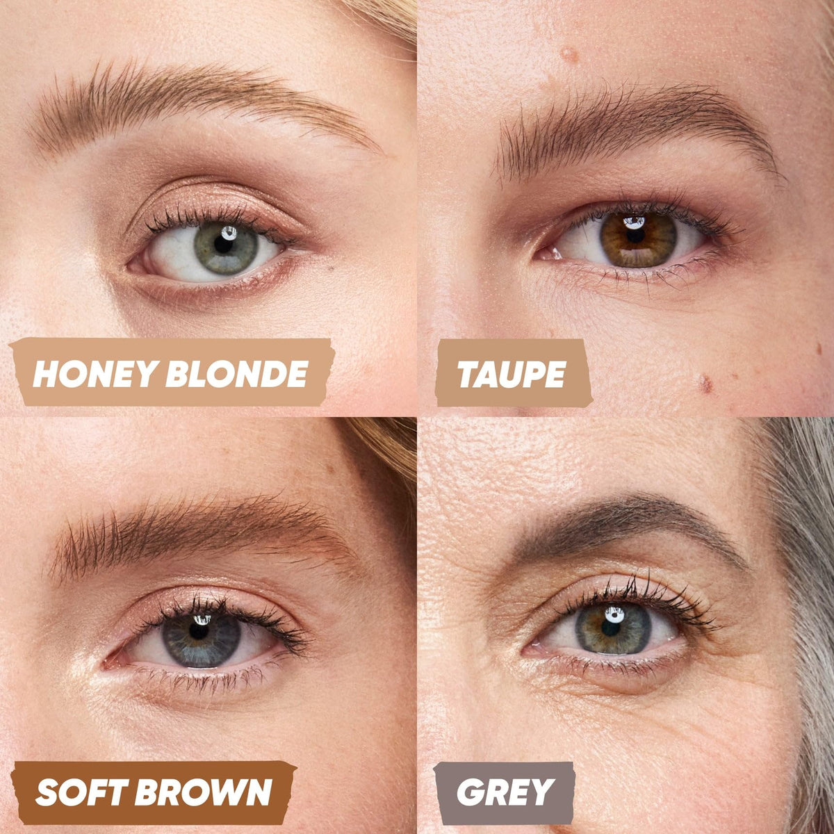 Kosas Air Brow Honey Blonde swatch demonstrates warm color payoff on lighter hair.