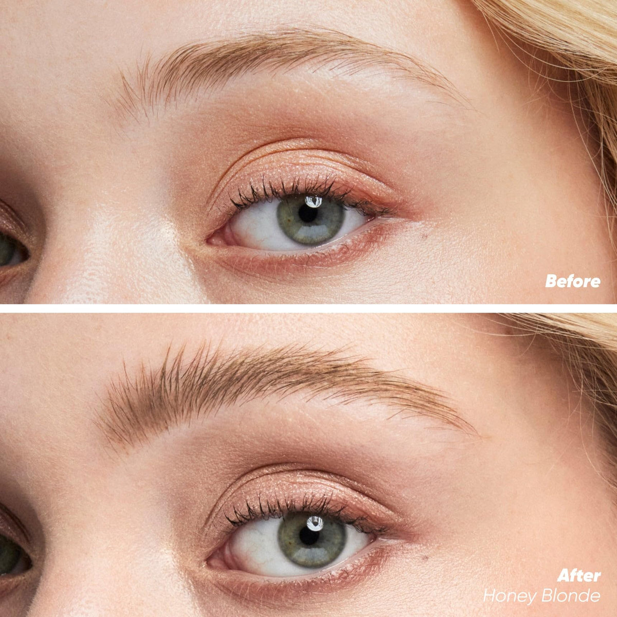 Kosas Air Brow spoolie applies tint for even coverage on sparse brows.