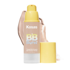 Kosas BB Burst bottle close-up showing hydrated, fresh-looking skin.