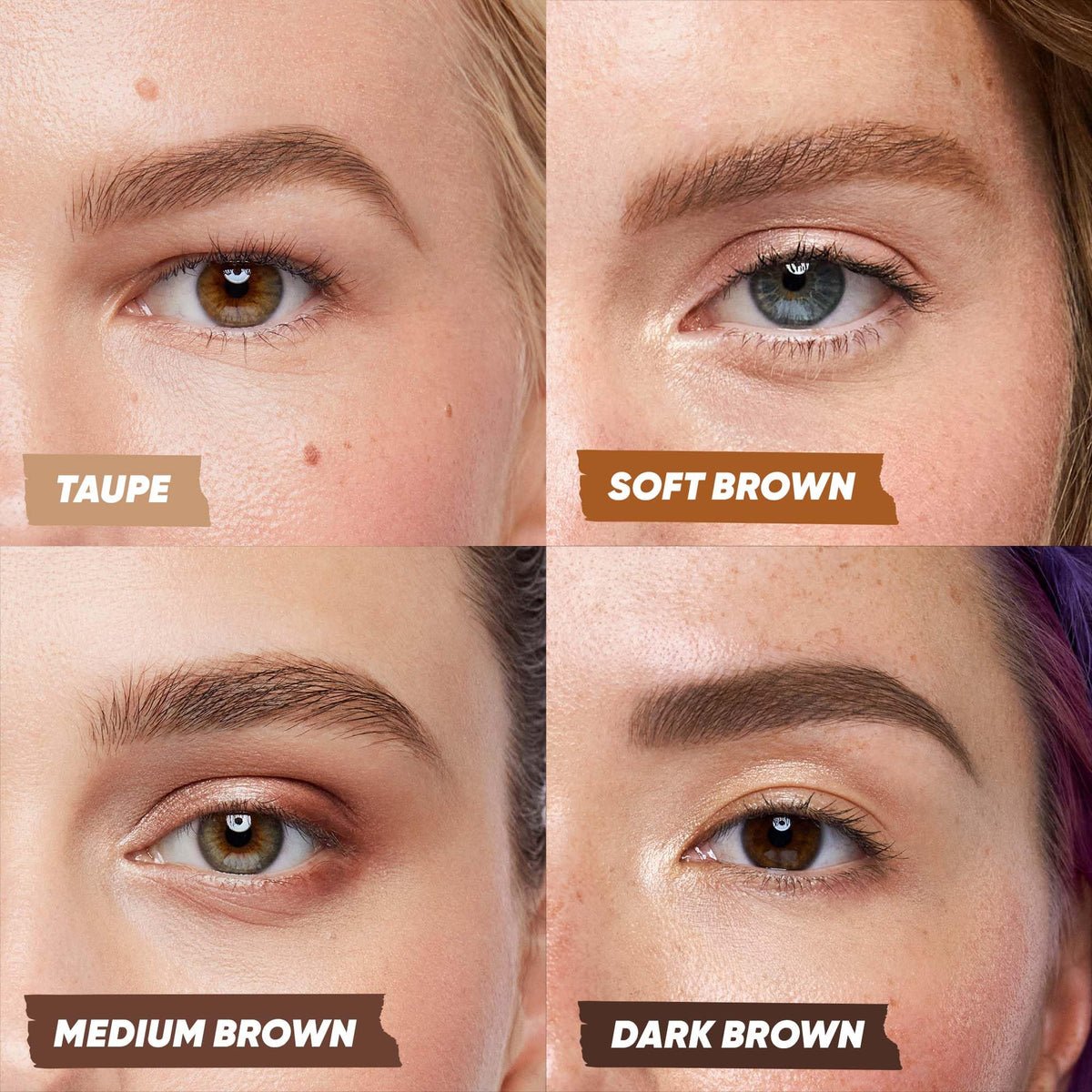 Kosas Brow Pop Nano eyebrow pencil demonstrates natural definition with hair-like strokes.