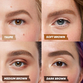 Kosas Brow Pop Nano eyebrow pencil demonstrates natural definition with hair-like strokes.
