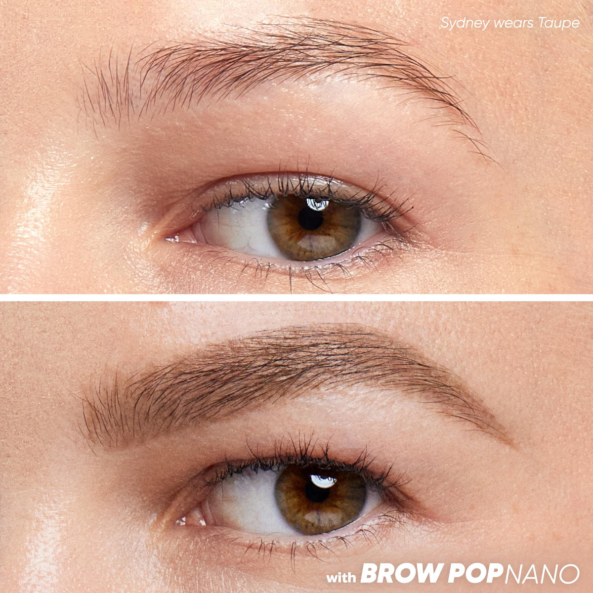 Kosas Brow Pop Nano eyebrow pencil with built-in spoolie for easy blending.