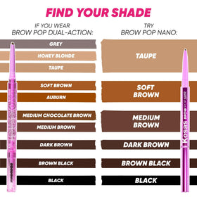 Kosas Brow Pop packaging and cap design.