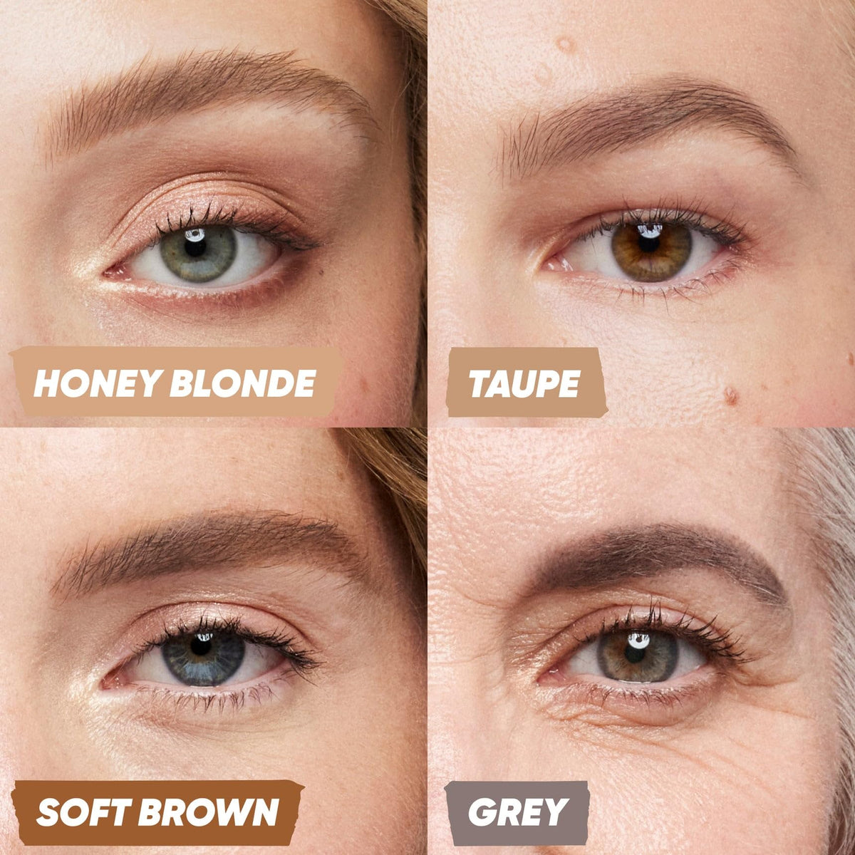 Kosas Brow Pop spoolie brush blends strokes for a soft finish.