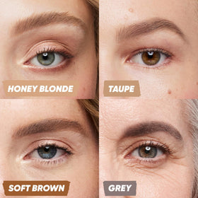 Kosas Brow Pop spoolie brush blends strokes for a soft finish.