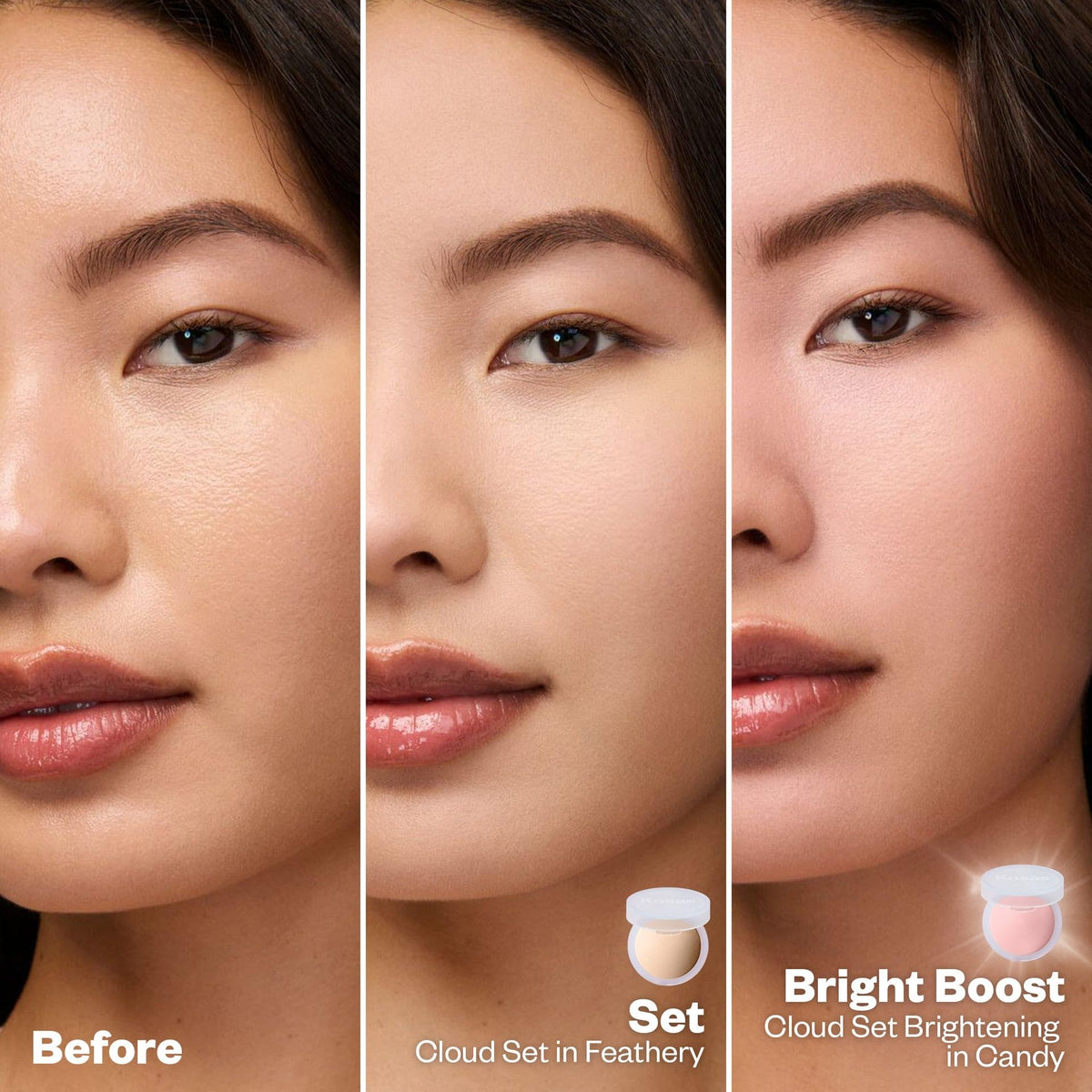 Kosas Cloud Set powder puff for quick shine control on the go.