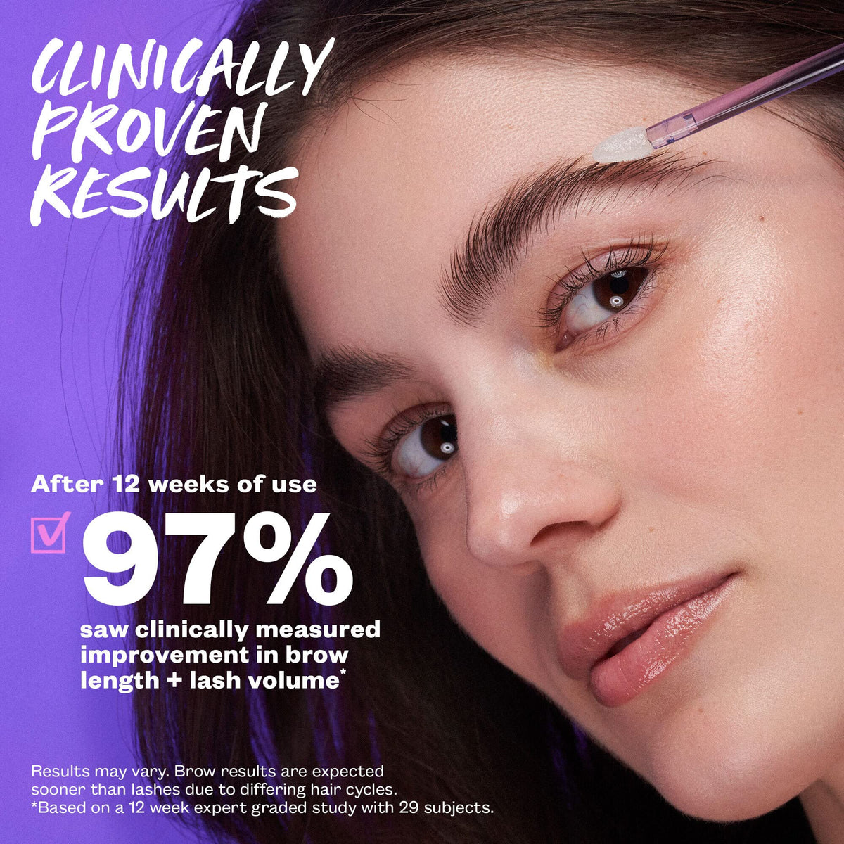 Kosas Grow Potion applicator ready for precise brow and lash use.