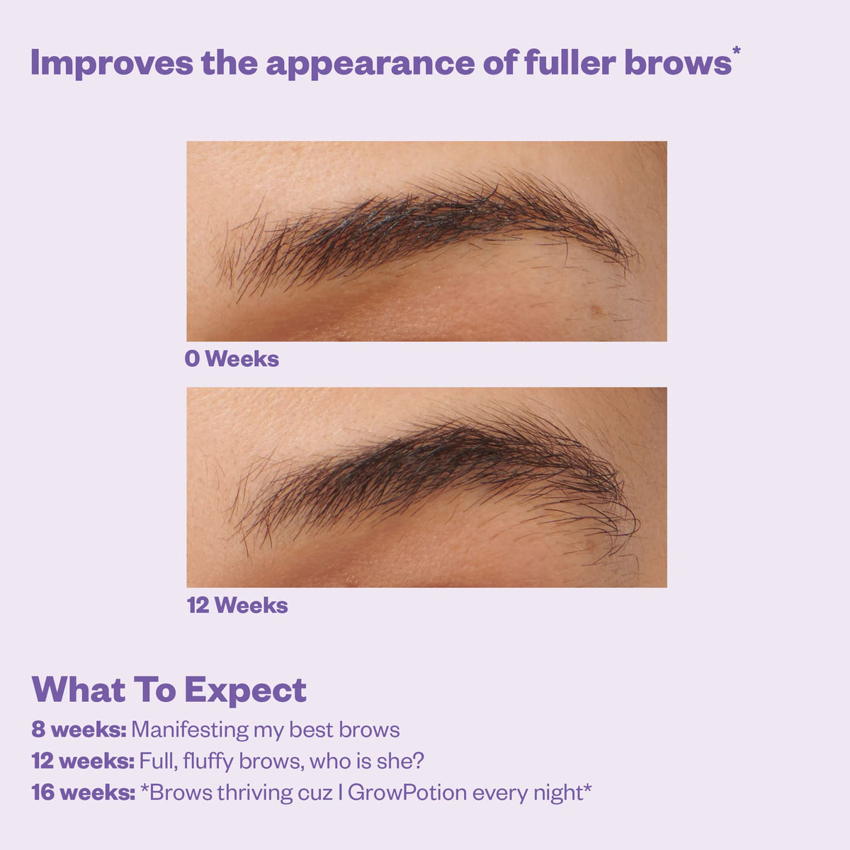 Close-up of Kosas Grow Potion serum tube highlighting key vegan ingredients.