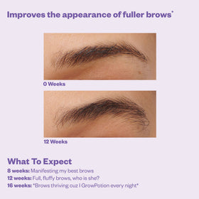 Close-up of Kosas Grow Potion serum tube highlighting key vegan ingredients.