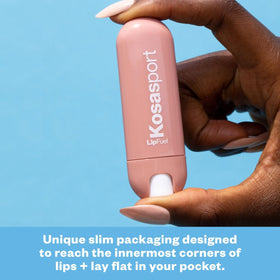 Kosas Lipfuel slim packaging photo—pocket-friendly design for travel
