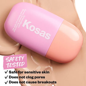 Kosas Mini DreamBeam SPF 40 highlights silicone-free formula as makeup primer.