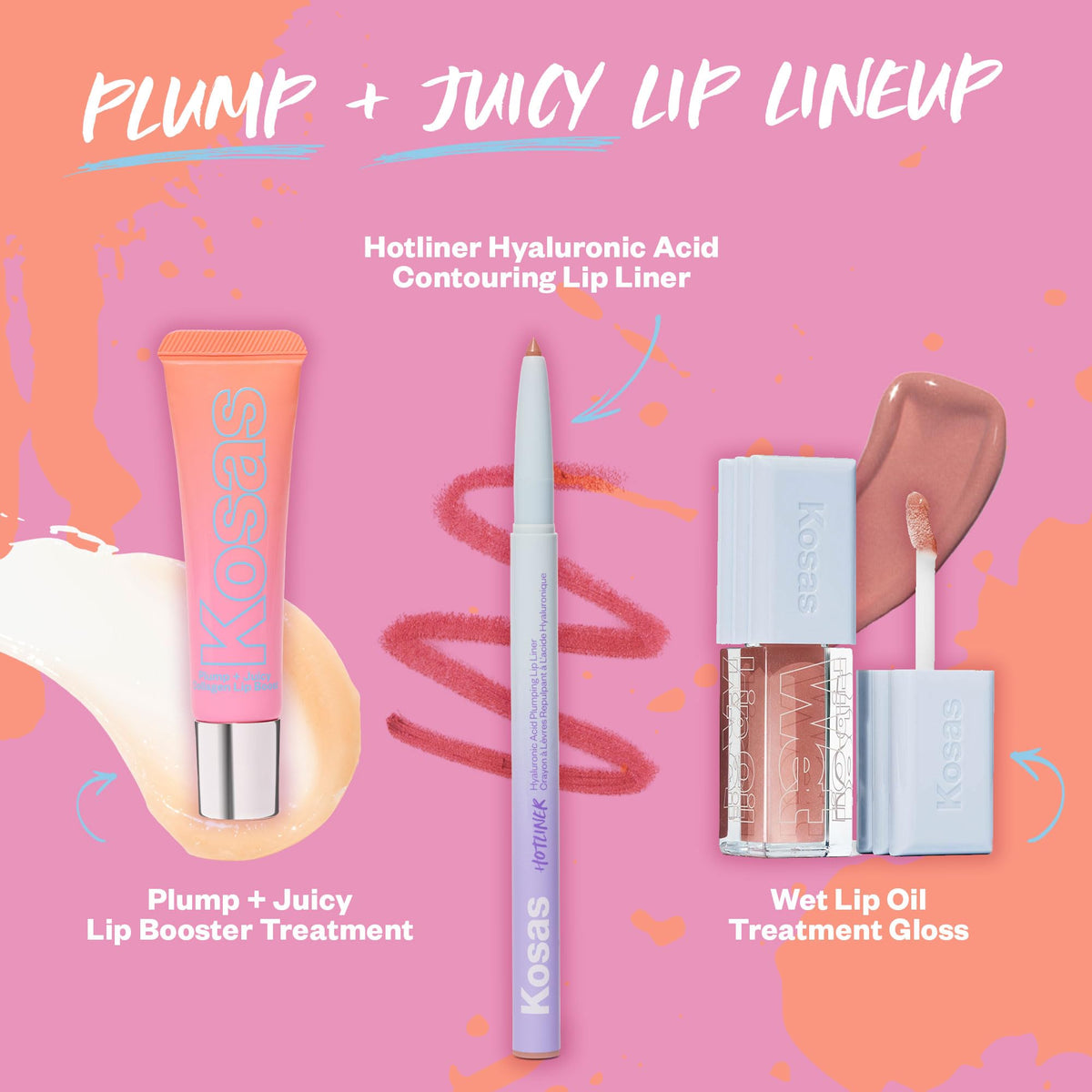 Kosas Plump and Juicy Lip Collagen Booster morning application for smooth lips