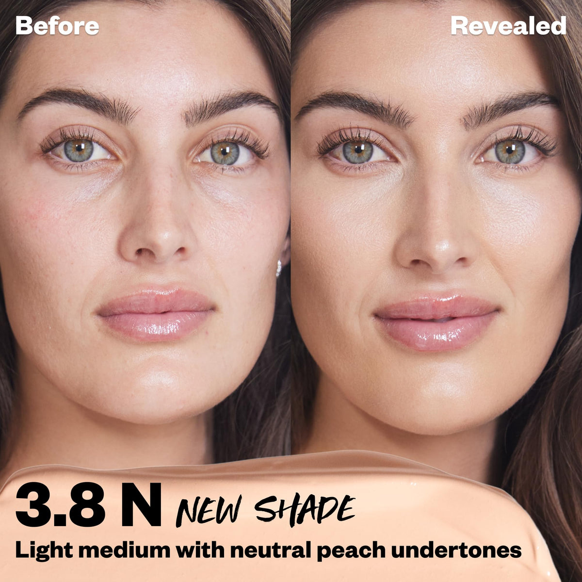 Kosas Revealer Concealer being applied with brush for buildable coverage.