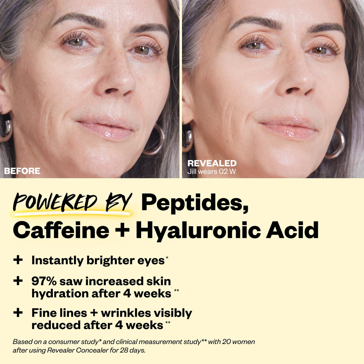 Kosas Revealer Concealer with hyaluronic acid for hydrated skin.