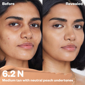Kosas Revealer Concealer swatch on skin demonstrates medium coverage with brightness.