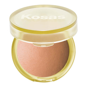 Kosas Sun Show Glowy Warmth Tropic bronzer on cheekbones for natural sun-kissed glow