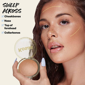 Kosas Sun Show Glowy Warmth Waves bronzer creates beachy radiance on the skin