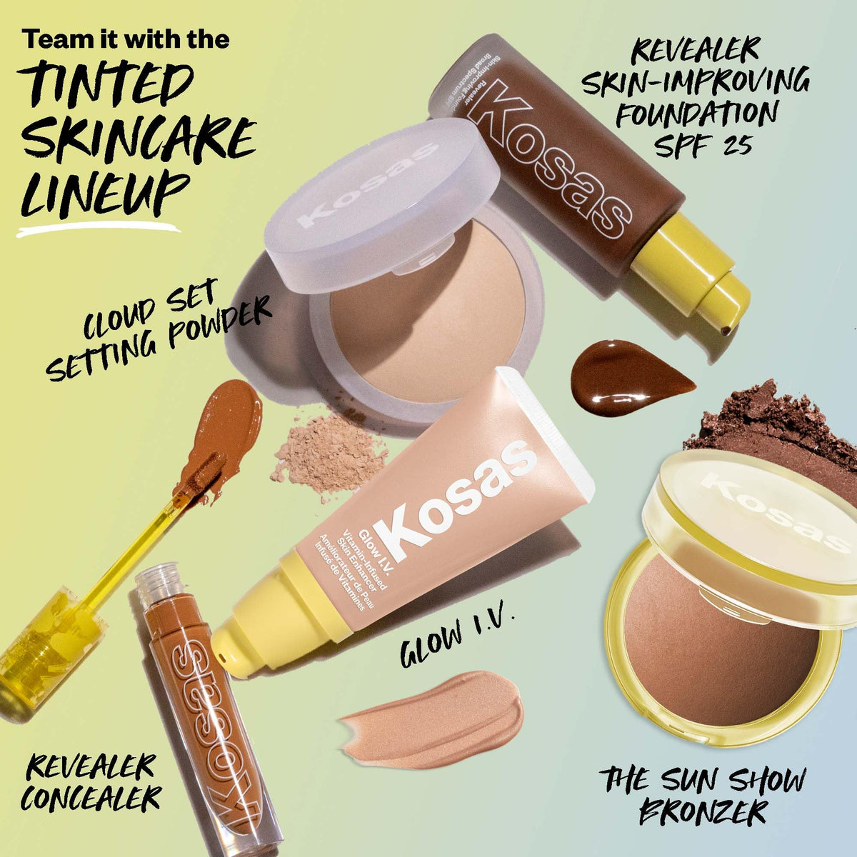 Kosas Sun Show Glowy Warmth packaging features sunny yellow design