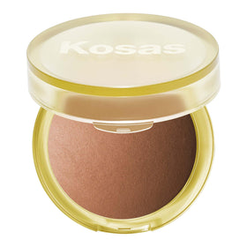 Kosas Sun Show Glowy Warmth Tropic bronzer compact swatch for a sun-kissed contour