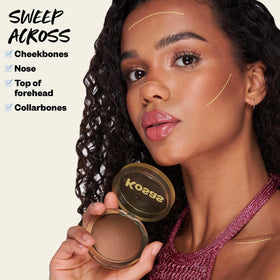 Kosas Sun Show Glowy Warmth Waves swatch shows buildable warmth for deeper complexions