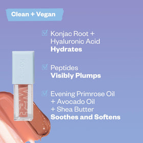 Soft lips with Kosas Wet Lip Oil Gloss in a closeout pout