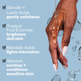 Kosasport acid blend graphic highlights glycolic, lactic, mandelic acids