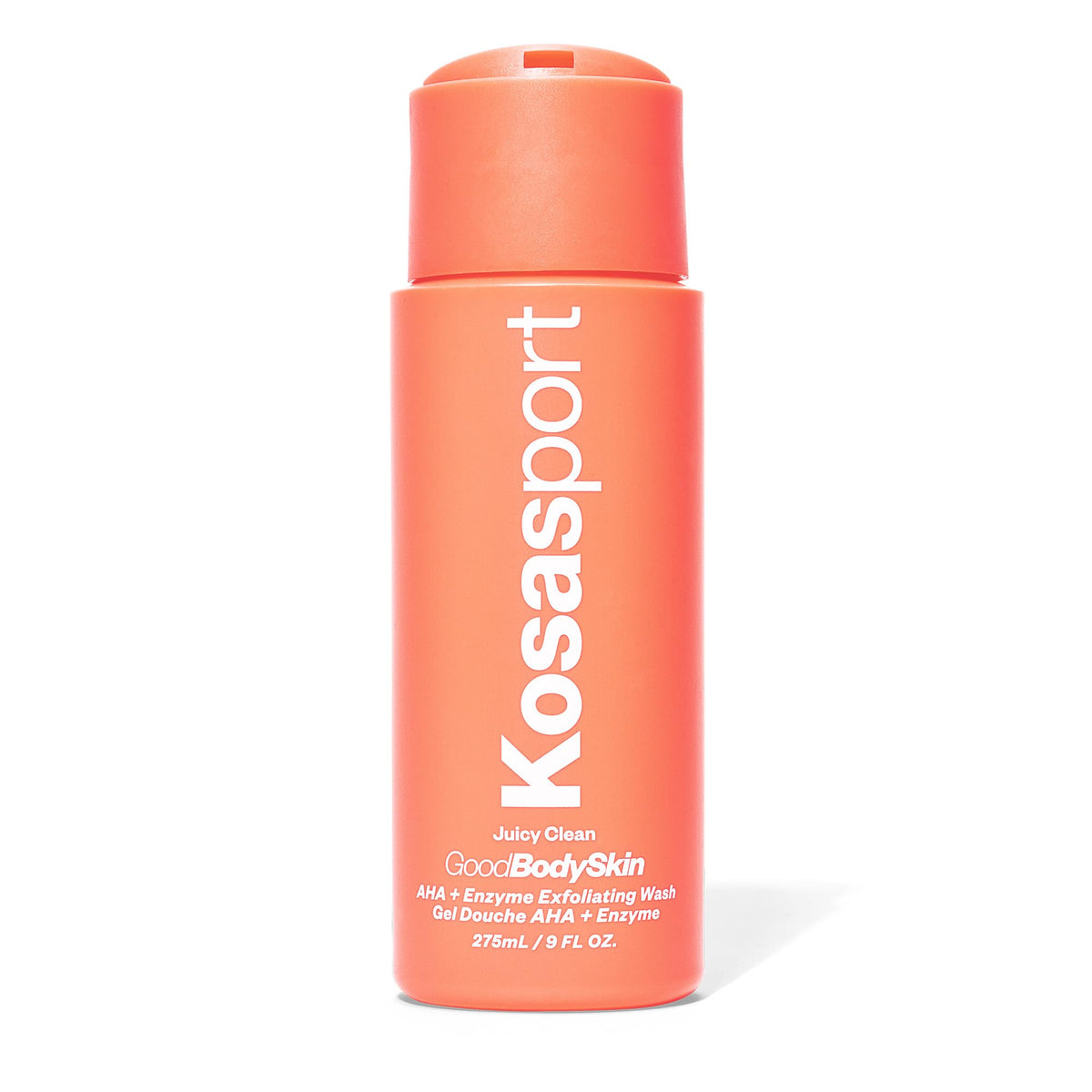 Kosasport Good Body Skin Exfoliating Cleanser Juicy Clean bottle for daily exfoliation