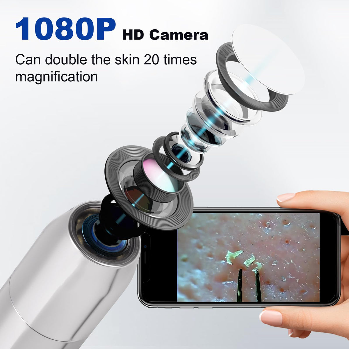 Kosimai 30x magnification close-up reveals impurities for precise targeting.