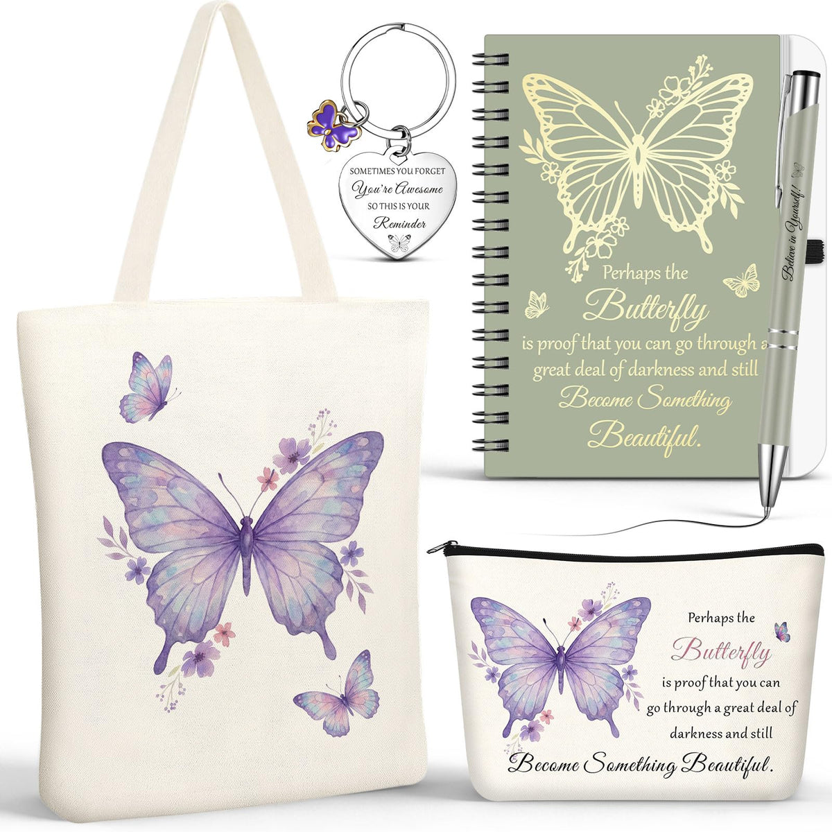 Kosiz butterfly gift cosmetic bag with vibrant design for daily organization.
