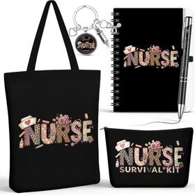 Kosiz Nurse Gifts cosmetic bag design with leopard print for easy makeup storage on busy shifts