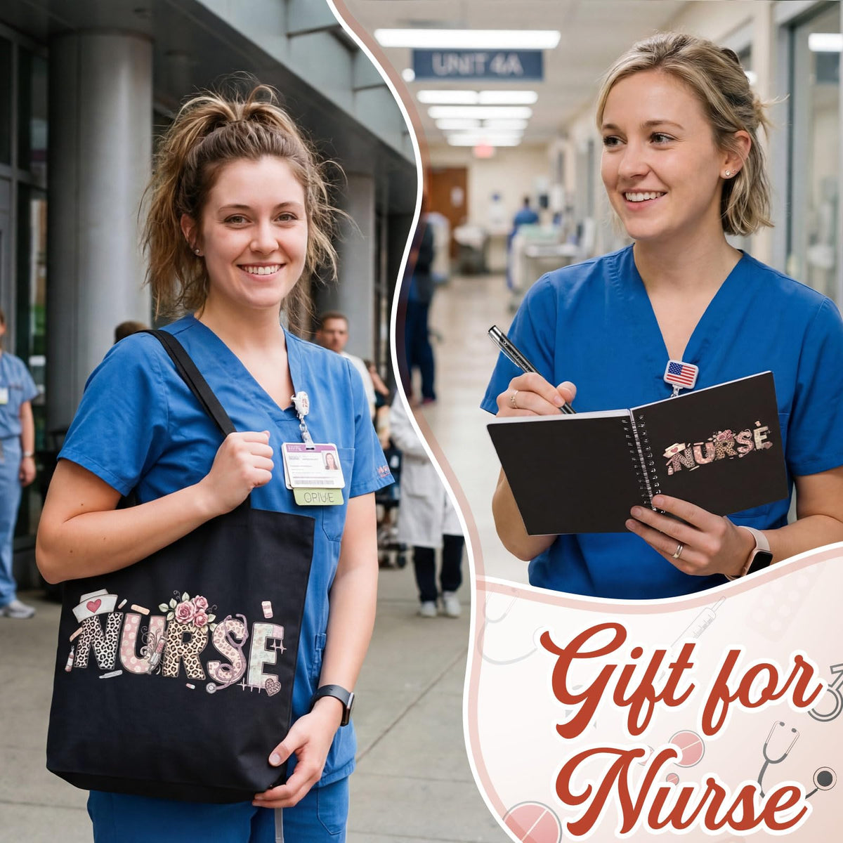 Kosiz nurse gifts flatlay showing the five-piece set ready to gift