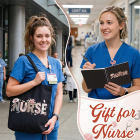 Kosiz nurse gifts flatlay showing the five-piece set ready to gift