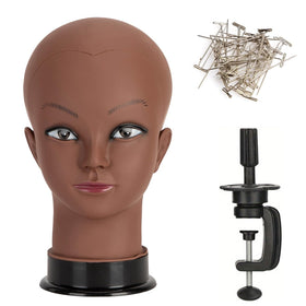 Koskusder brown bald mannequin head for wig creation and display