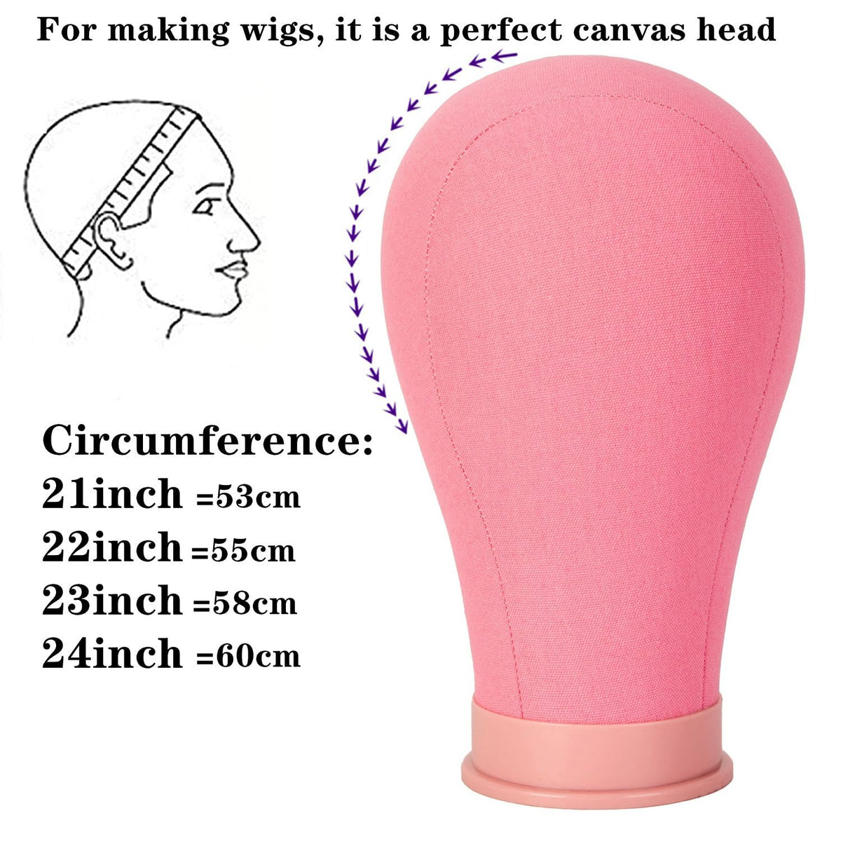 Canvas wig head base with mounting hole provides stable display and clamp compatibility