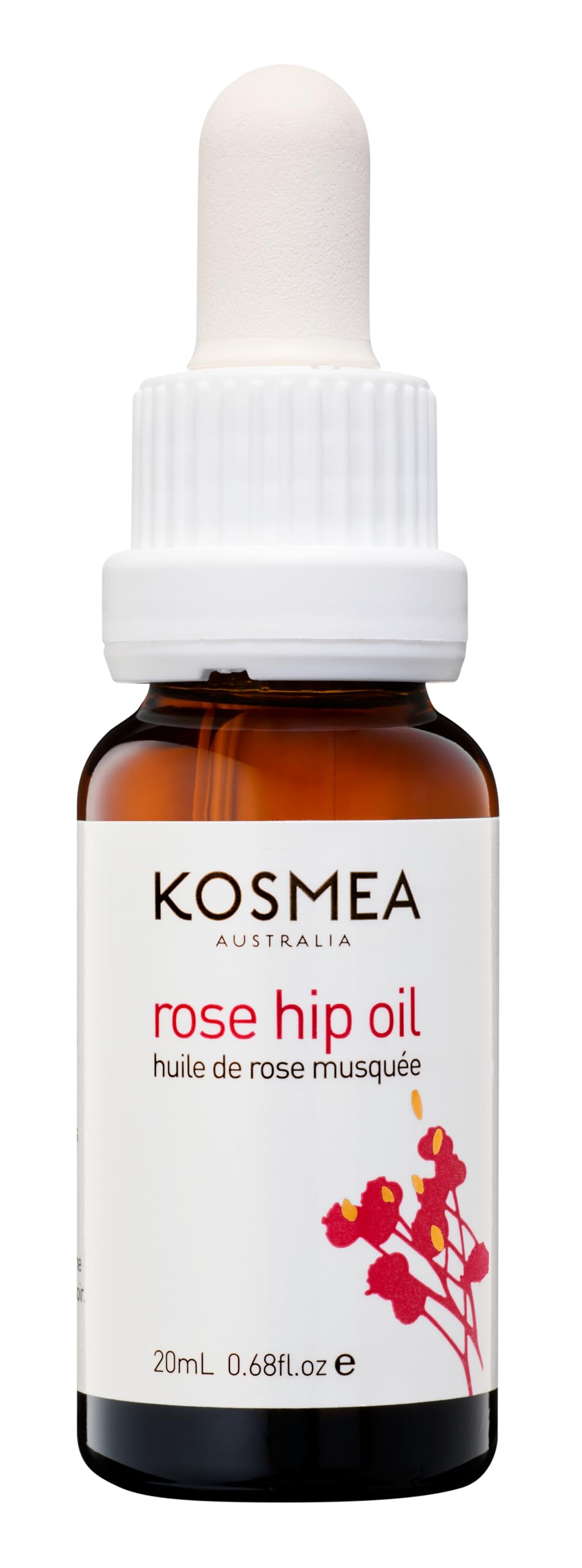 Kosmea Rosehip Oil bottle front for radiant facial care and glow