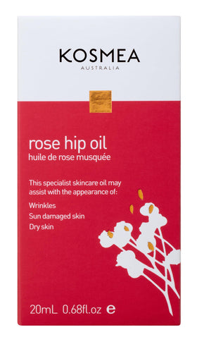 Kosmea Rosehip Oil dropper close-up showing deep skin nourishment