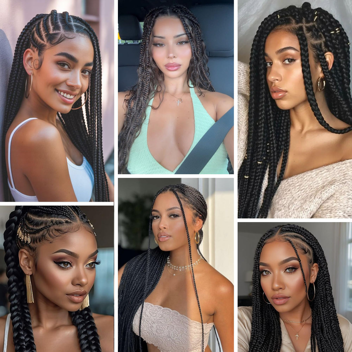 Kossys full-head braid setup with 26-inch hair