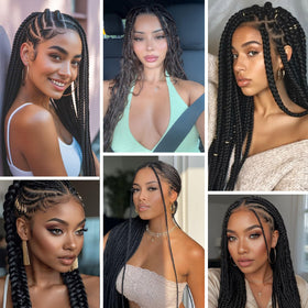 Kossys full-head braid setup with 26-inch hair