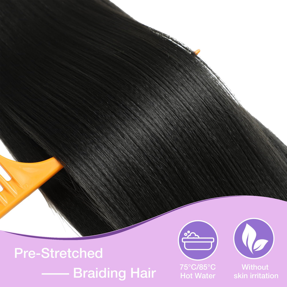 Kossys lightweight braiding hair close-up for comfortable wear