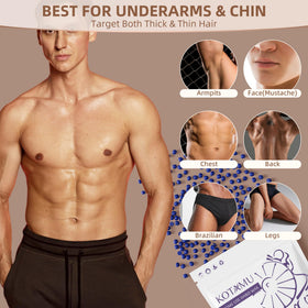 KOTAMU bikini-area wax beads setup for precise underarm and body waxing.