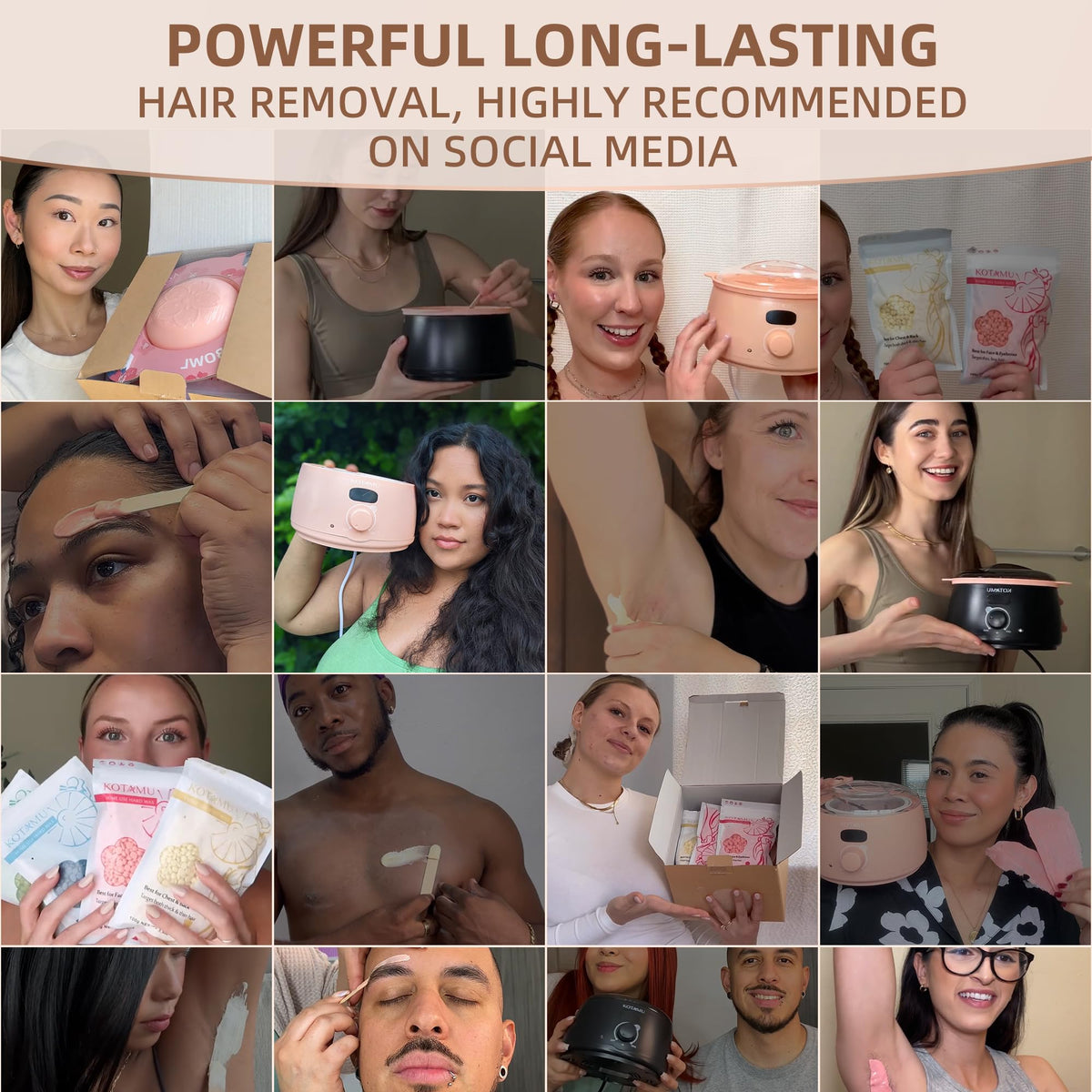 KOTAMU chin waxing beads ideal for precise facial hair removal.