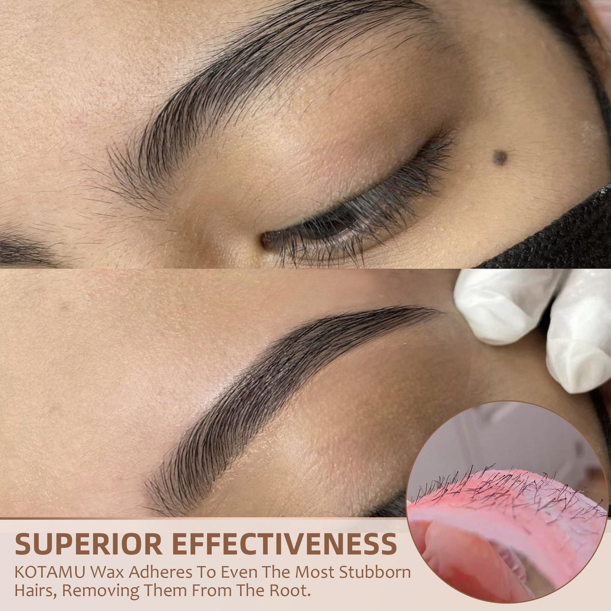 Kotamu eyebrow wax for clean, defined brows