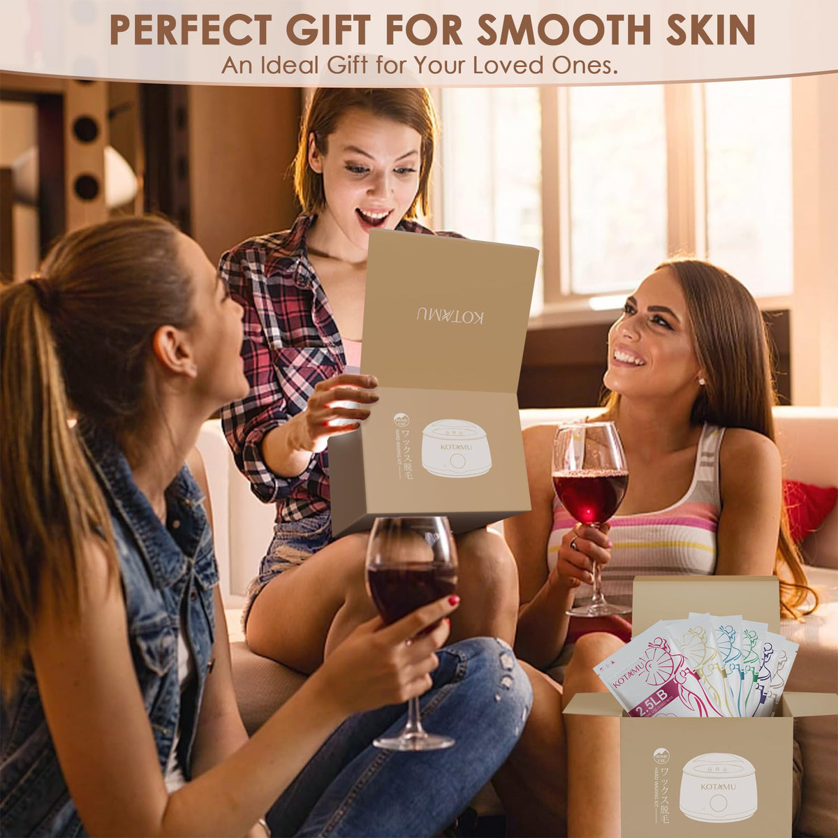 KOTAMU gift-ready waxing kit is ideal for beauty enthusiasts.