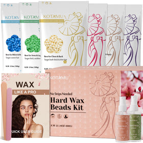 KOTAMU hard wax beads 6-pack for easy, stripless waxing at home