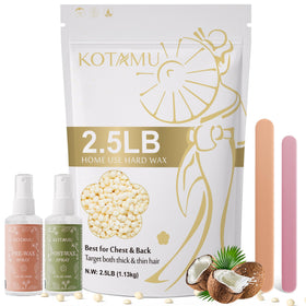 KOTAMU hard wax beads for sensitive skin in home waxing setup, gentle and skin-friendly