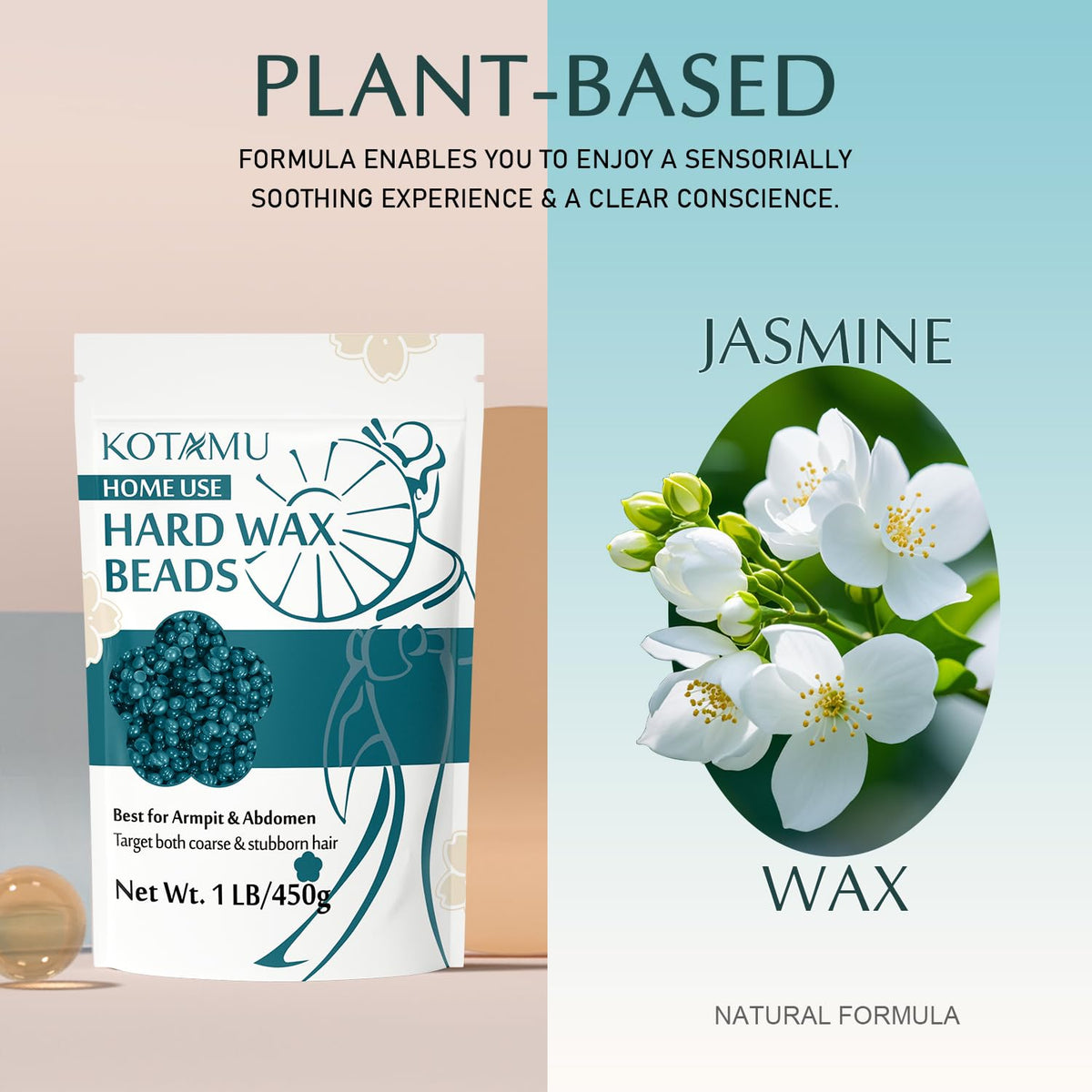 KOTAMU Jasmine hard wax beads for abdomen waxing for clean lines