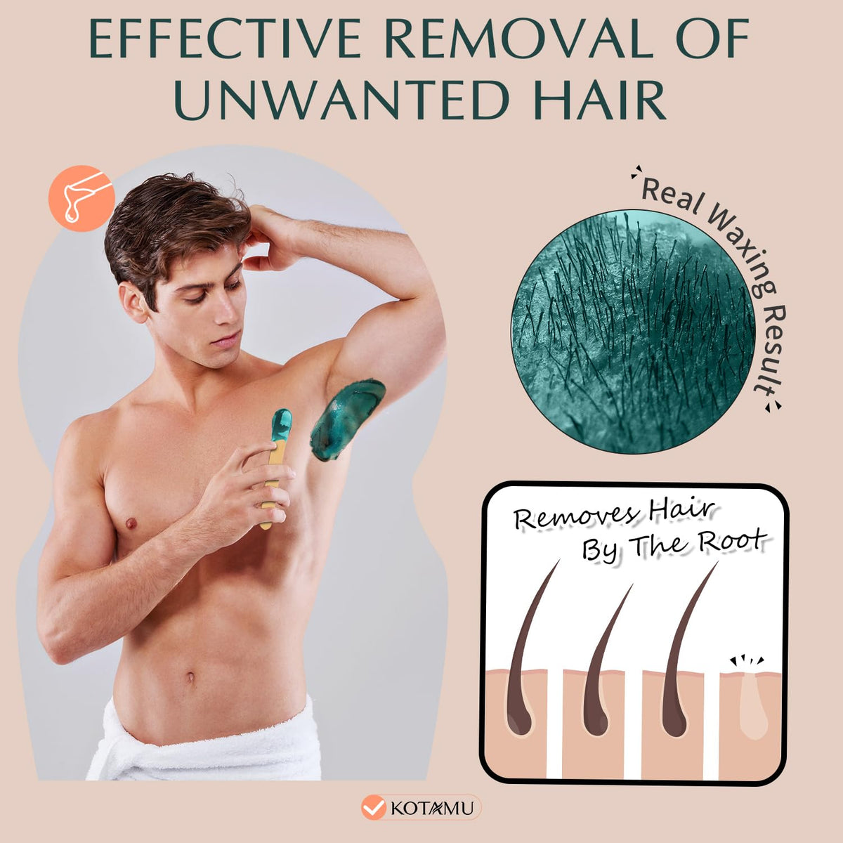 KOTAMU Jasmine hard wax beads for face waxing for delicate areas