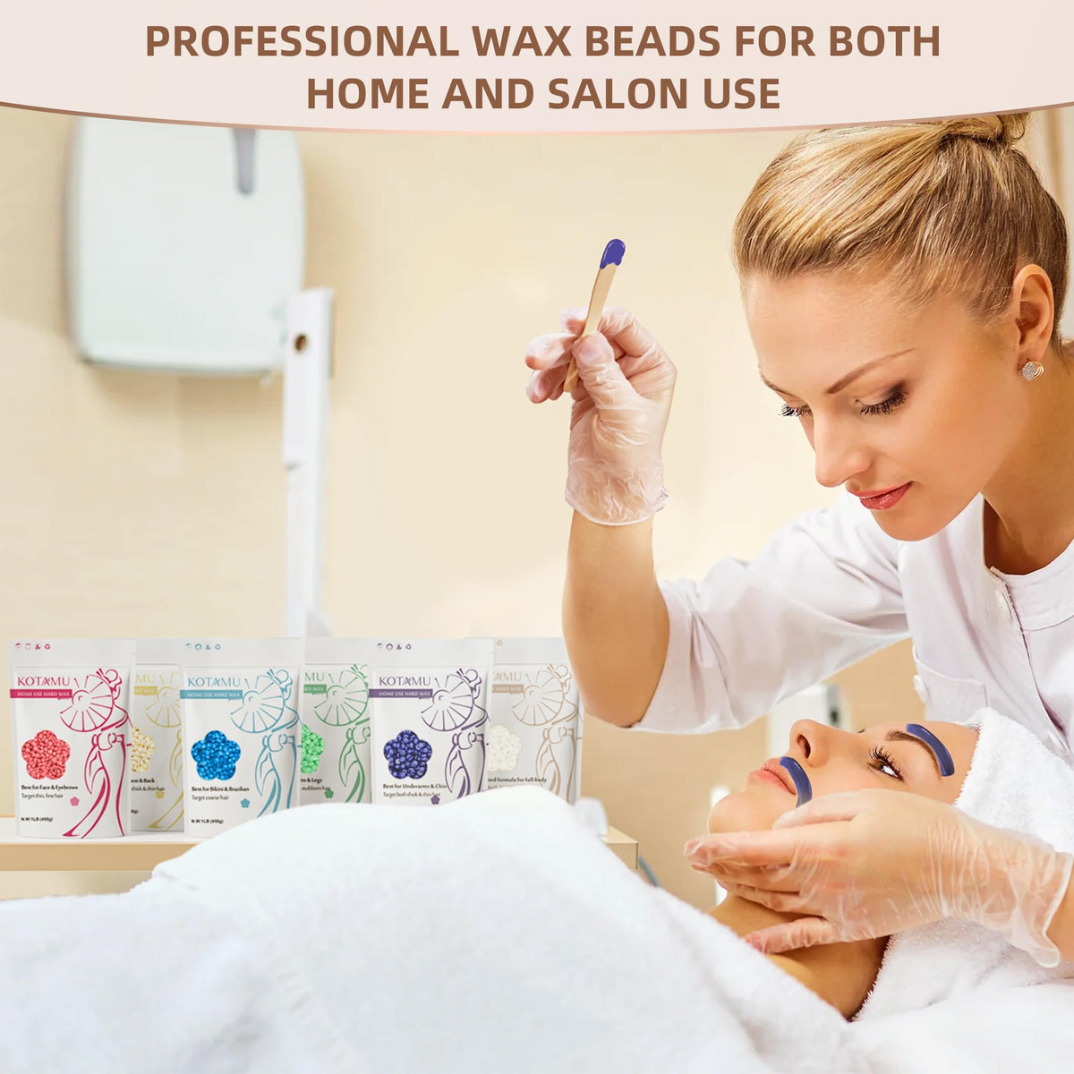 KOTAMU wax beads demonstration for residue-free removal.
