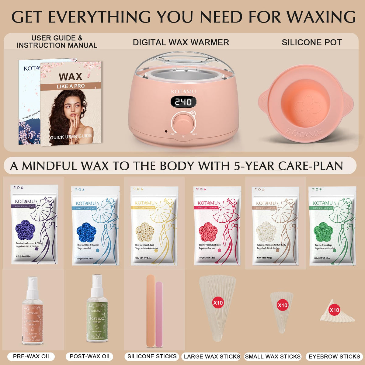 KOTAMU silicone pot nonstick for easy cleanup after waxing